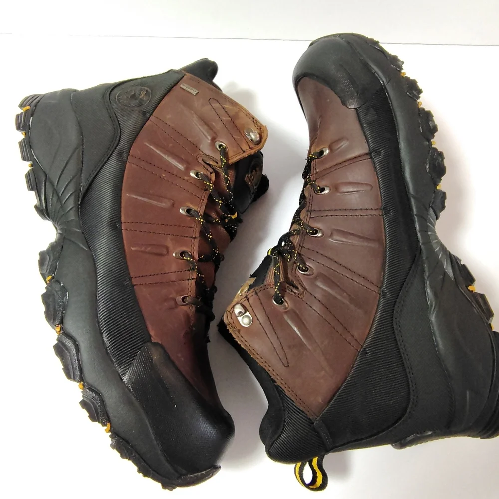 Elk Woods Predator Men's Leather Ankle Work Waterproof Oil-Resistant Boots Brown